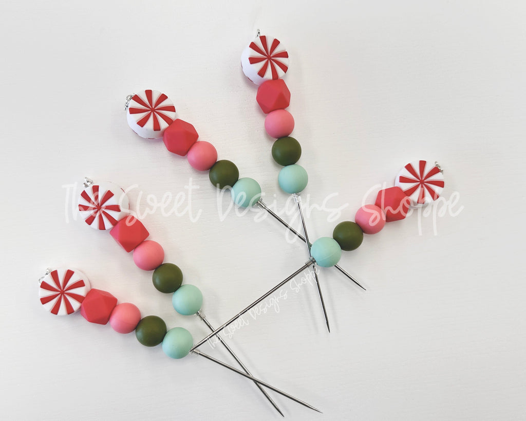 Decorating Tools - Cookie Scribe - "Christmas Peppermint" - Cookie Decorating Tool - 6" Long. - The Sweet Designs Shoppe - 1 Scribe - 6 inches long - Candy, candy cane, Christmas, Christmas / Winter, Christmas Cookies, Decorate, Decorating, needle, new, peppermint, Promocode, scribes, tool, tools