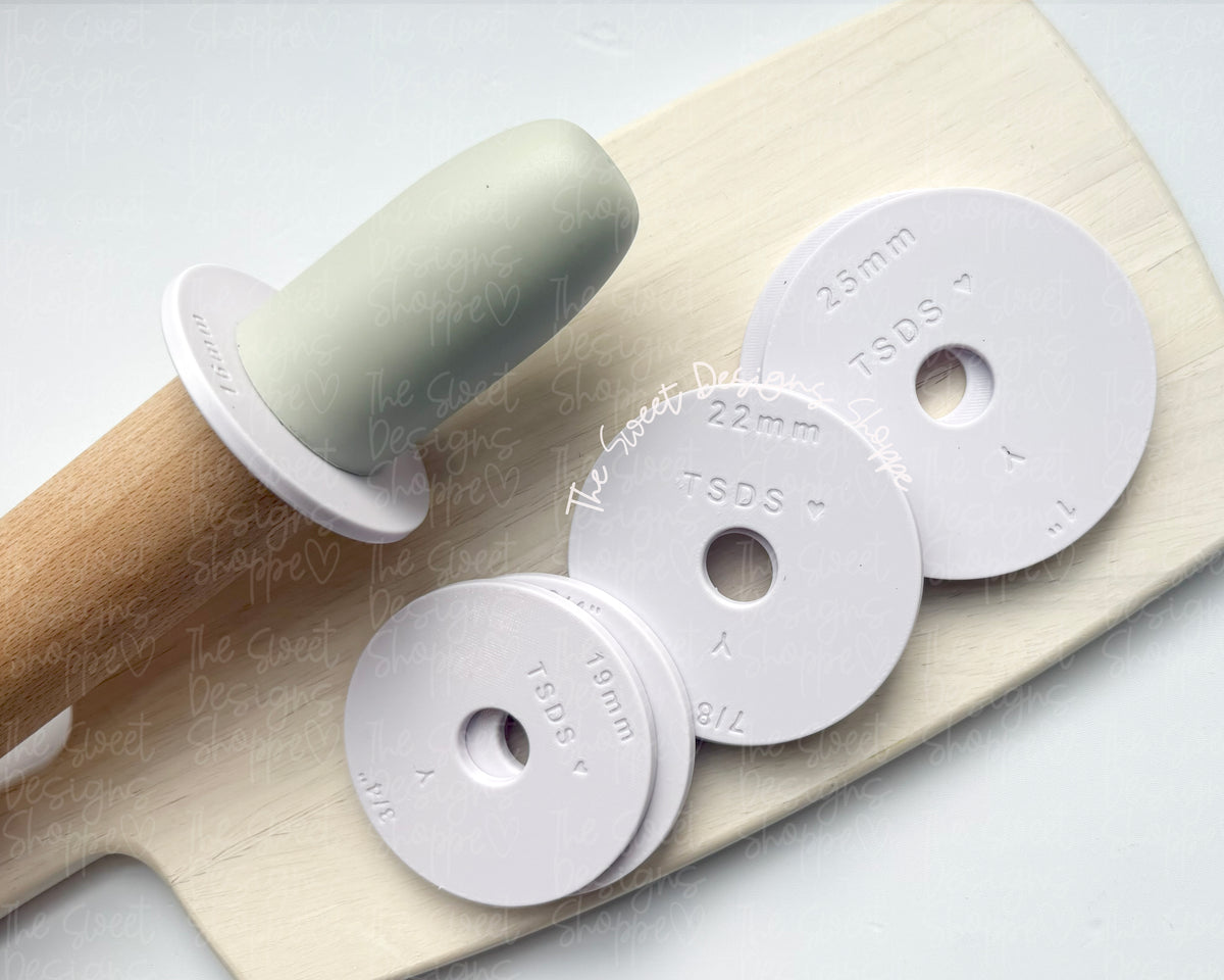 Decorating Tools - Thickness Rings for Geesta Adjustable Wood Rolling Pin - The Sweet Designs Shoppe - TSDS - - adjustable Roller Pin,ALL,Cake Pop,Depth Wheel,Guides,new,Popper,Promocode,STL,Thickness Rings