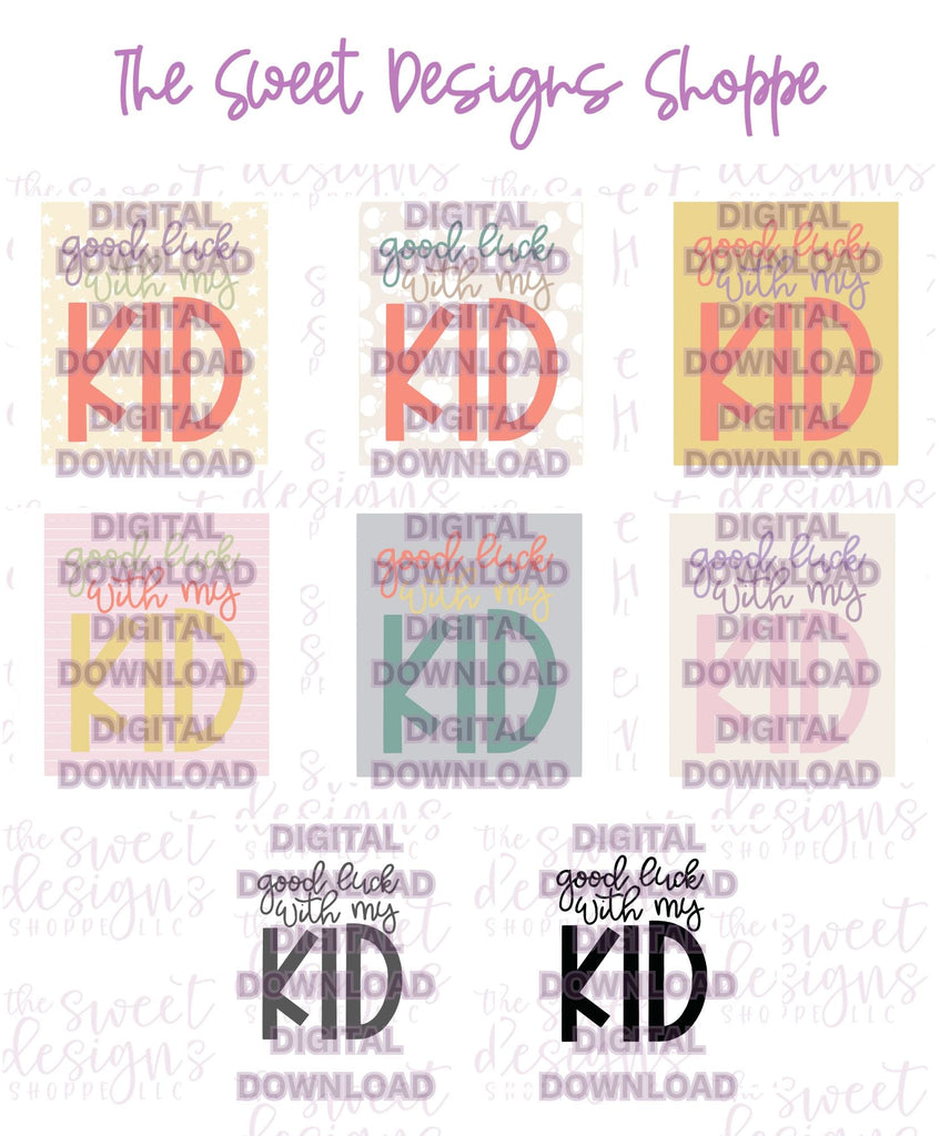 Digital - good luck with my KID Plaque - Digital Instant Download - Eddie Files - The Sweet Designs Shoppe - TSDS - - ALL,back to school,Download,E-Tag,Eddie,Edible Printer Files,Promocode,School,School / Graduation,School Plaque,school supplies