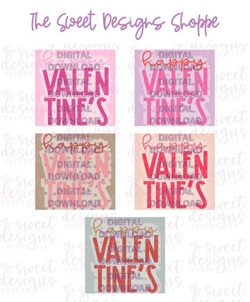Digital - Happy Valentine's Plaque - Digital Instant Download - Eddie Files - Sweet Designs Shoppe - - ALL, Download, E-Tag, Eddie, Edible Printer Files, Promocode, valentine, valentines