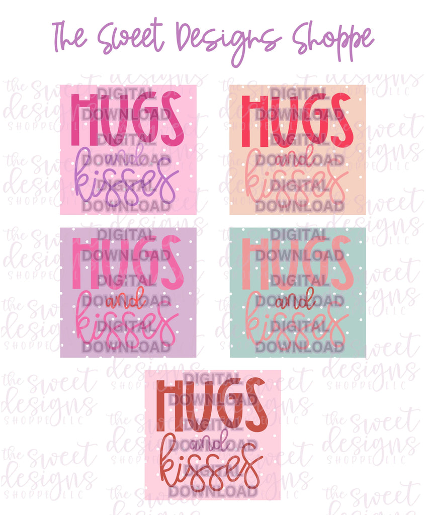Digital - HUGS and KISSES Plaque - Digital Instant Download - Eddie Files - Sweet Designs Shoppe - - ALL, Download, E-Tag, Eddie, Edible Printer Files, Promocode, valentine, valentines