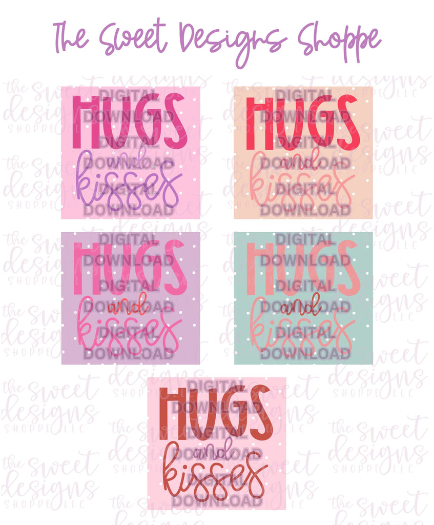 Digital - HUGS and KISSES Plaque - Digital Instant Download - Eddie Files - The Sweet Designs Shoppe - - ALL, Download, E-Tag, Eddie, Edible Printer Files, Promocode, valentine, valentines