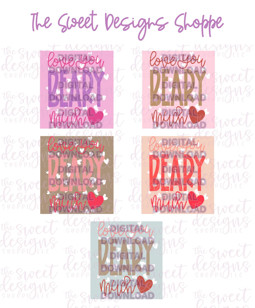 Digital - Love You BEARY Much Plaque - Digital Instant Download - Eddie Files - Sweet Designs Shoppe - - ALL, Download, E-Tag, Eddie, Edible Printer Files, Promocode, valentine, valentines