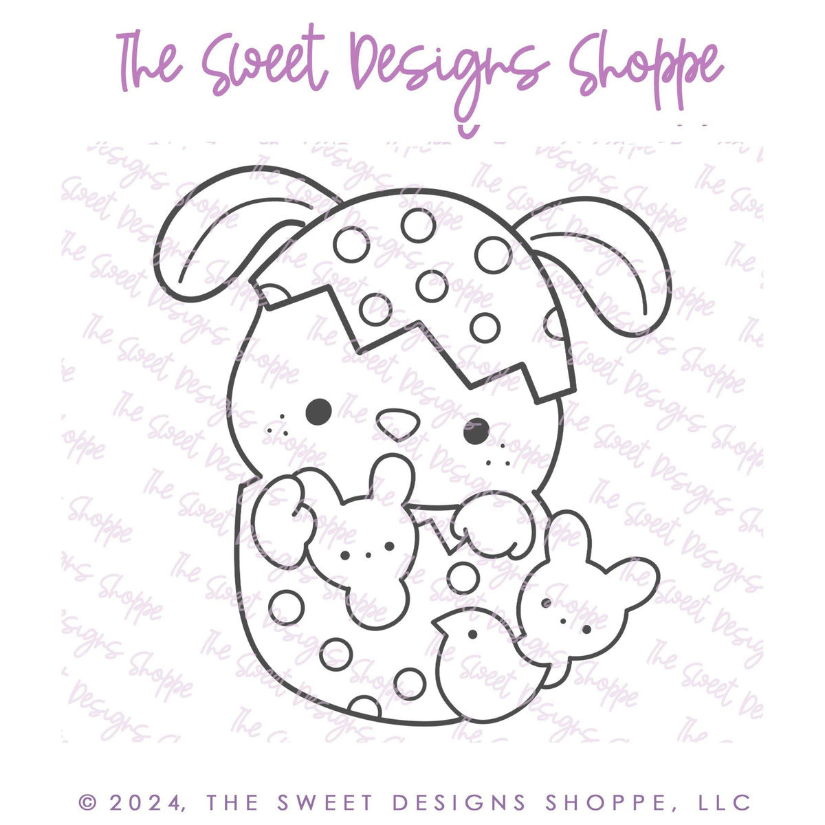 Digital - PYOC Bunny in Egg with Marshmallows - Digital Instant Download - Eddie File - The Sweet Designs Shoppe - TSDS - - ALL,Download,E-Tag,Easter,Easter / Spring,Eddie,Edible Printer Files,Promocode,PYO,PYOC,PYOC Egg007
