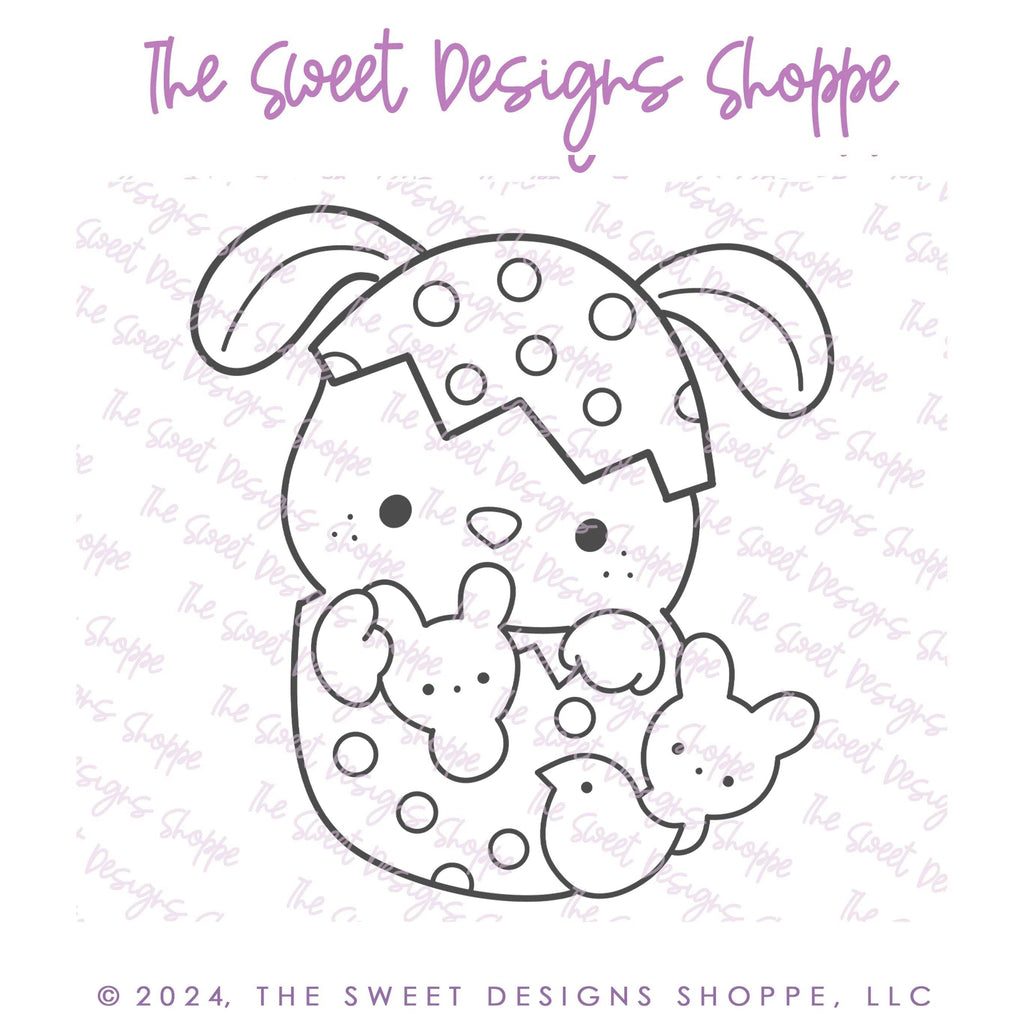 Digital - PYOC Bunny in Egg with Marshmallows - Digital Instant Download - Eddie File - The Sweet Designs Shoppe - TSDS - - ALL,Download,E-Tag,Easter,Easter / Spring,Eddie,Edible Printer Files,Promocode,PYO,PYOC,PYOC Egg007