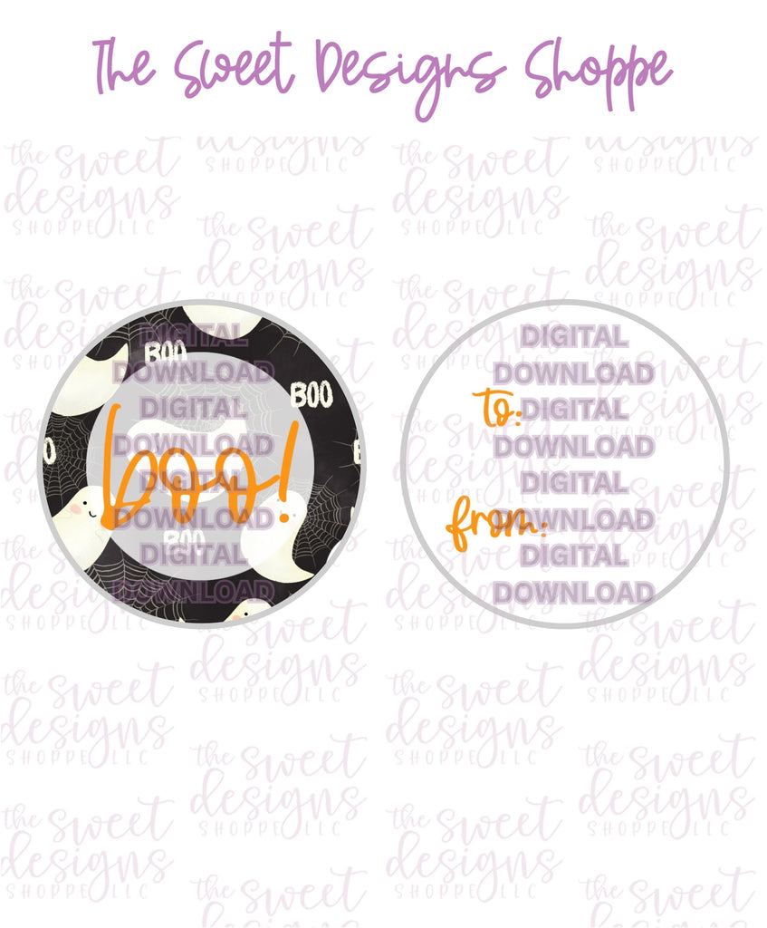 E-TAG - Boo #1 - Digital Instant Download 2" Round Tag - Sweet Designs Shoppe - - 2" Round, ALL, Circle, Download, E-Tag, Halloween, Promocode, Round Tag, TAG, Tags