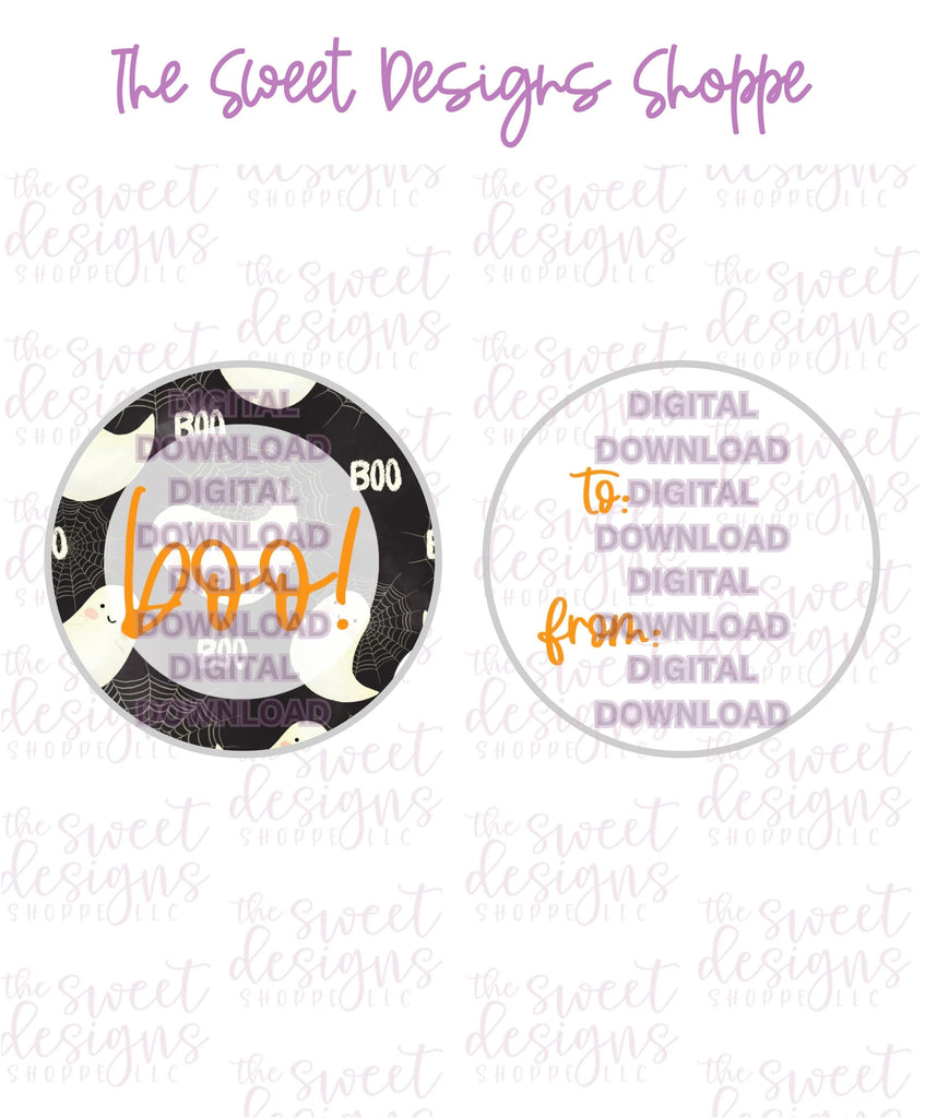 E-TAG - Boo #1 - Digital Instant Download 2" Round Tag - The Sweet Designs Shoppe - TSDS - - 2" Round,ALL,Circle,Download,E-Tag,Halloween,Promocode,Round Tag,TAG,Tags