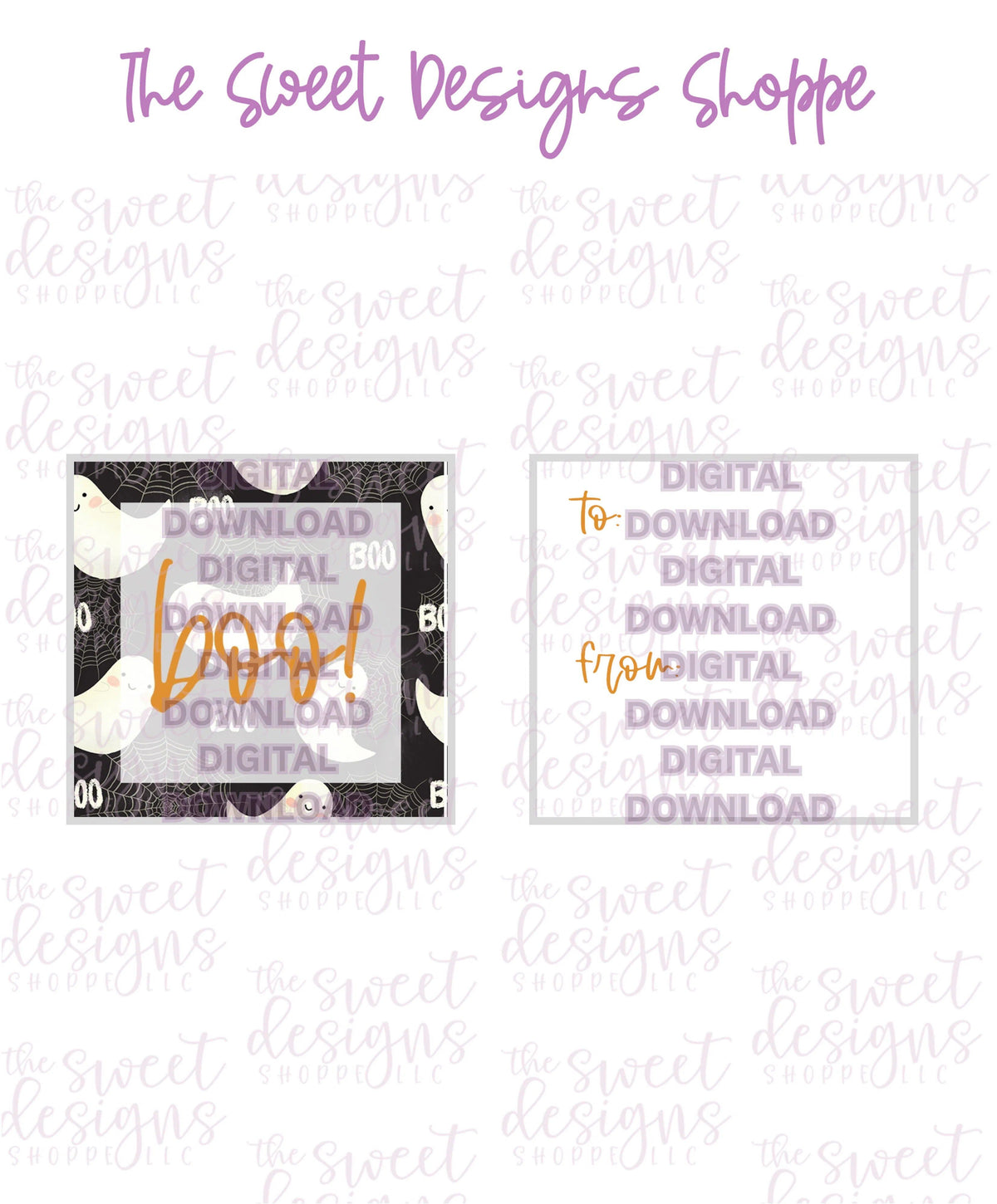E-TAG - Boo #1 - Digital Instant Download 2" x 2" Tag - The Sweet Designs Shoppe - TSDS - - ALL,Download,E-Tag,halloween,Promocode,square,TAG,Tags