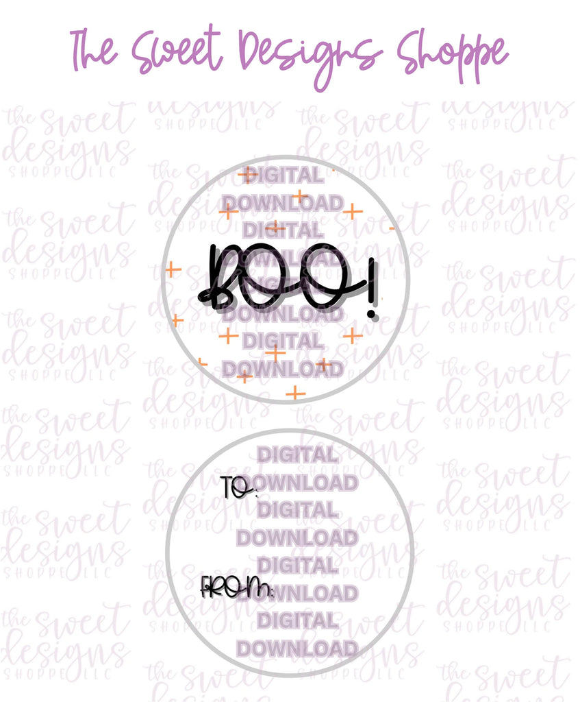 E-TAG - Boo #3 - Digital Instant Download 2" Round Tag - Sweet Designs Shoppe - - 2" Round, ALL, Circle, Download, E-Tag, Halloween, Promocode, Round Tag, TAG, Tags
