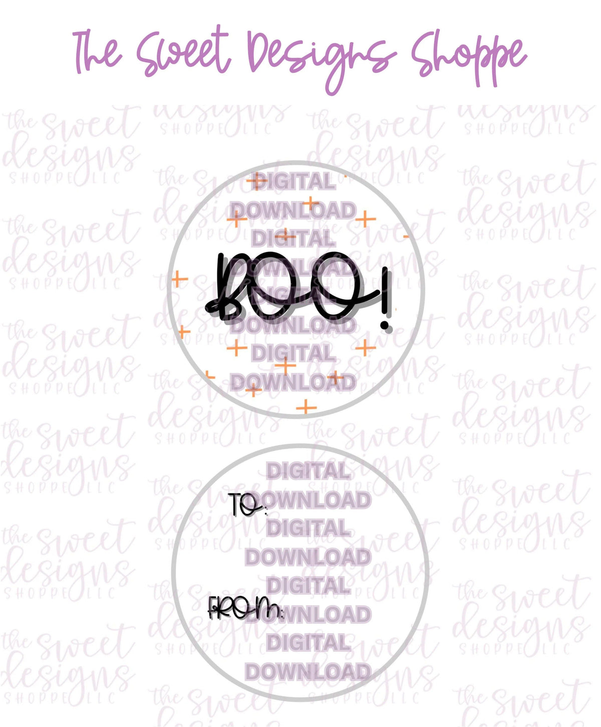 E-TAG - Boo #3 - Digital Instant Download 2" Round Tag - The Sweet Designs Shoppe - TSDS - - 2" Round,ALL,Circle,Download,E-Tag,Halloween,Promocode,Round Tag,TAG,Tags