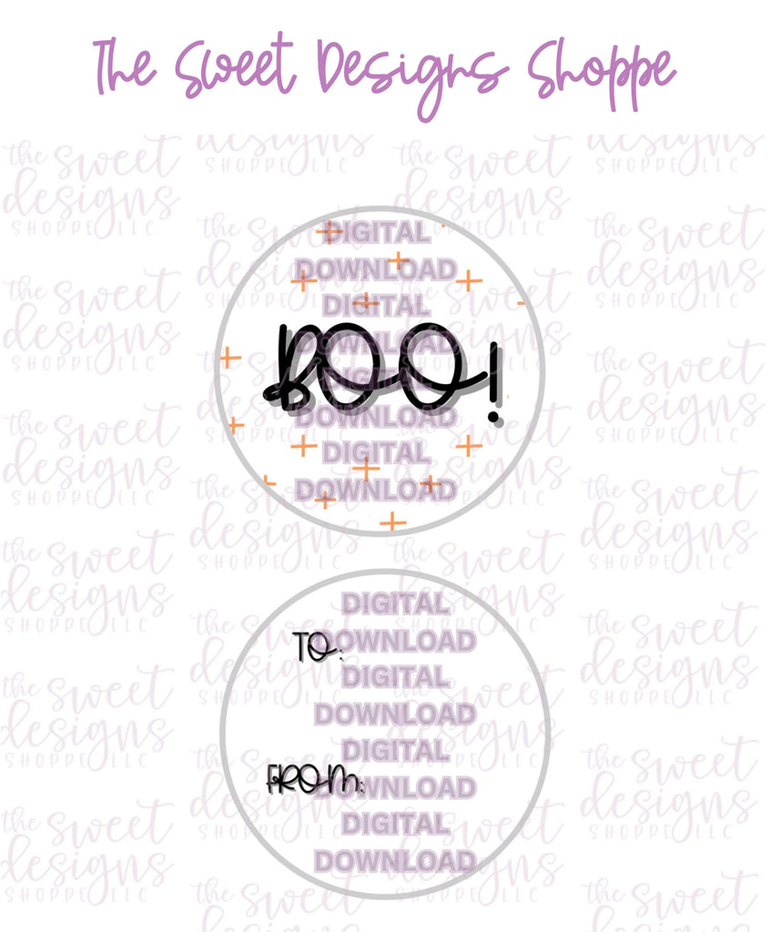 E-TAG - Boo #3 - Digital Instant Download 2" Round Tag - The Sweet Designs Shoppe - TSDS - - 2" Round,ALL,Circle,Download,E-Tag,Halloween,Promocode,Round Tag,TAG,Tags
