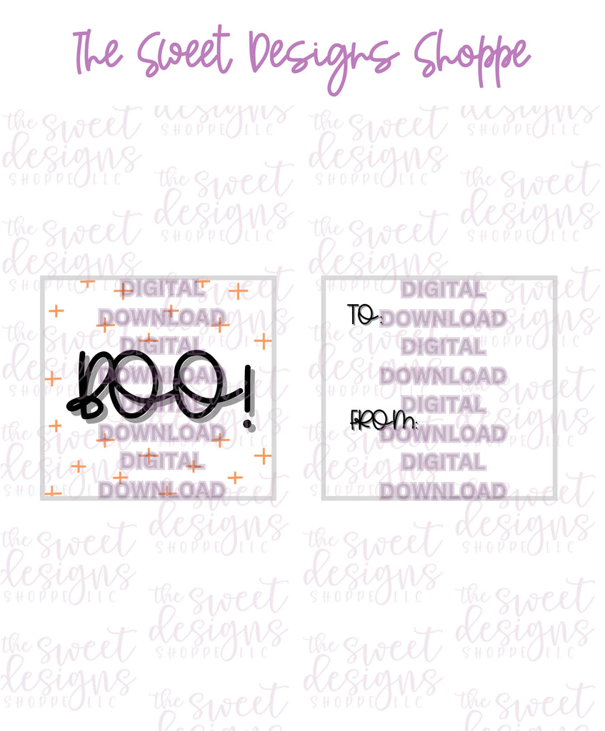 E-TAG - Boo #3 - Digital Instant Download 2" x 2" Tag - Sweet Designs Shoppe - - ALL, Download, E-Tag, halloween, Promocode, square, TAG, Tags
