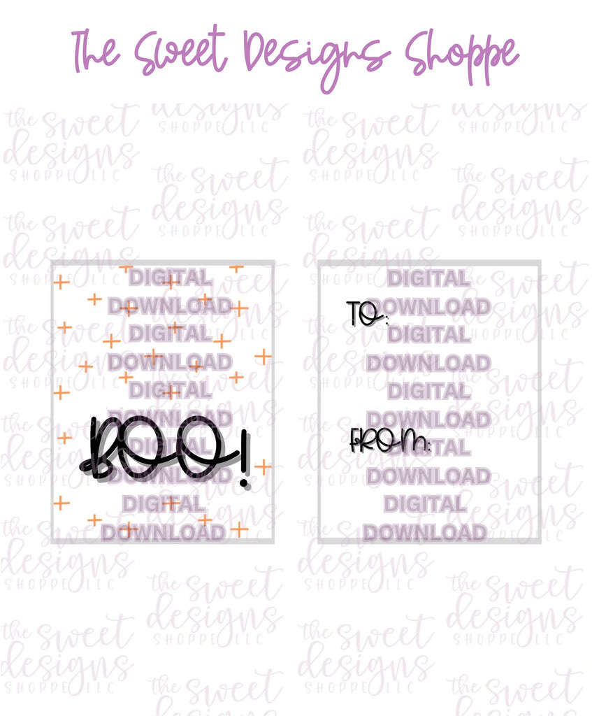 E-TAG - Boo #3 - Digital Instant Download 2" x 2.5" tag - Sweet Designs Shoppe - - ALL, Download, E-Tag, halloween, Promocode, rectangle, TAG, Tags