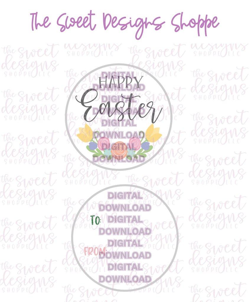E-TAG - Happy Easter - Digital Instant Download 2" Round Tag - The Sweet Designs Shoppe - TSDS - - 2" Round,ALL,E-Tag,easter,Promocode,Round Tag,TAG,Tags