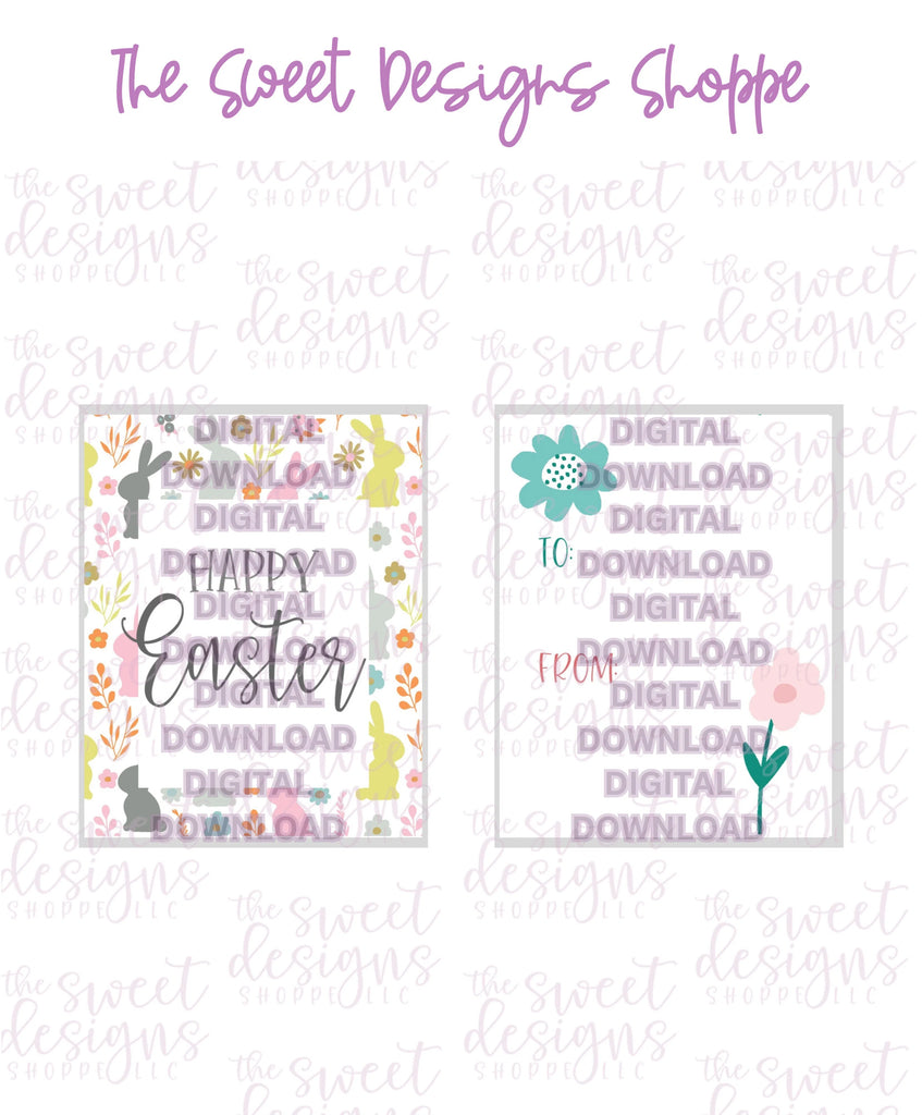 E-TAG - Happy Easter - Digital Instant Download 2" x 2.5" tag - Sweet Designs Shoppe - - 2" Round, ALL, E-Tag, easter, Promocode, Round Tag, TAG, Tags