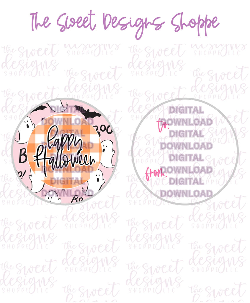 E-TAG - Happy Halloween #1 - Digital Instant Download 2" Round Tag - Sweet Designs Shoppe - - 2" Round, ALL, Circle, Download, E-Tag, Halloween, Promocode, Round Tag, TAG, Tags