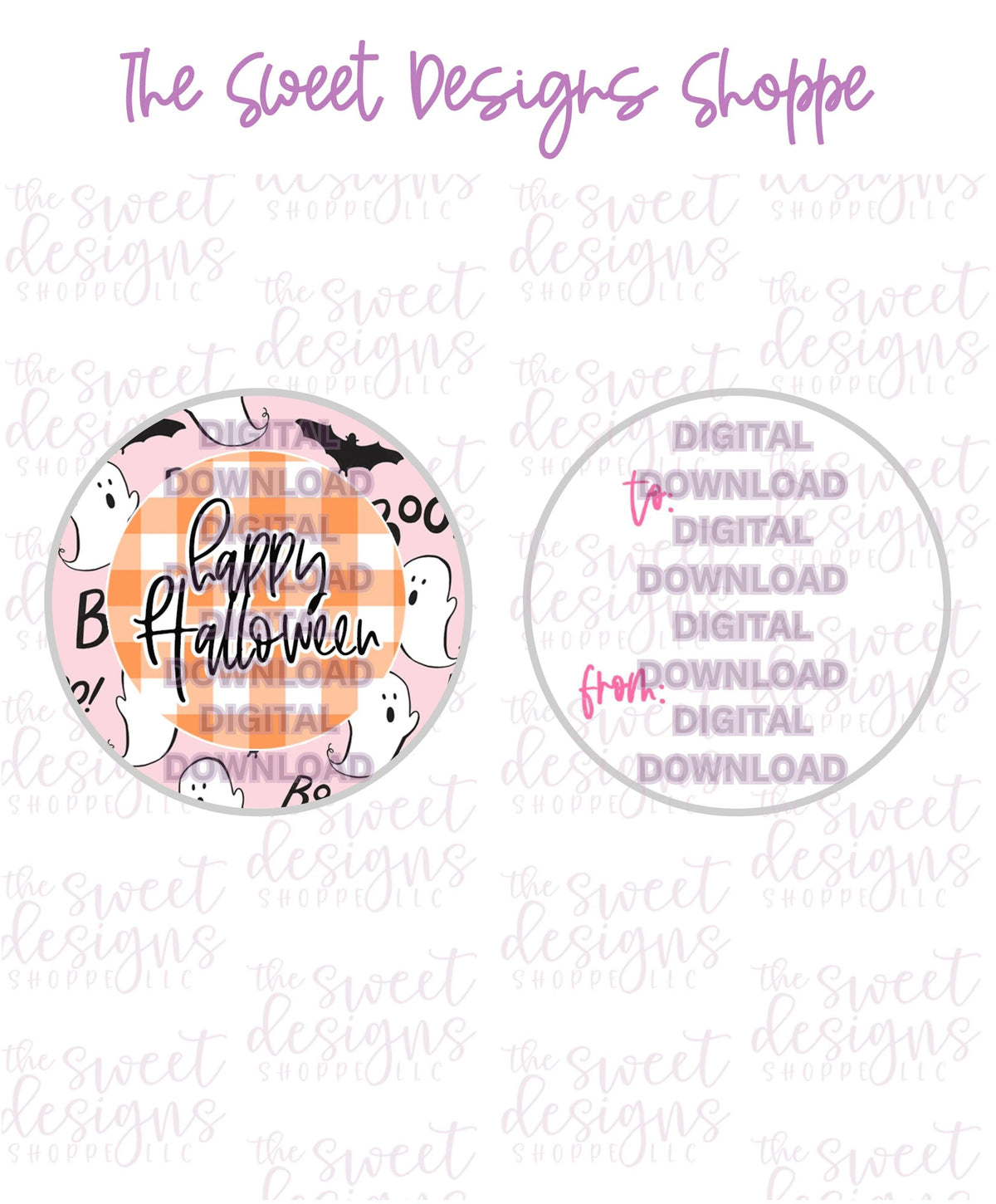 E-TAG - Happy Halloween #1 - Digital Instant Download 2" Round Tag - The Sweet Designs Shoppe - TSDS - - 2" Round,ALL,Circle,Download,E-Tag,Halloween,Promocode,Round Tag,TAG,Tags