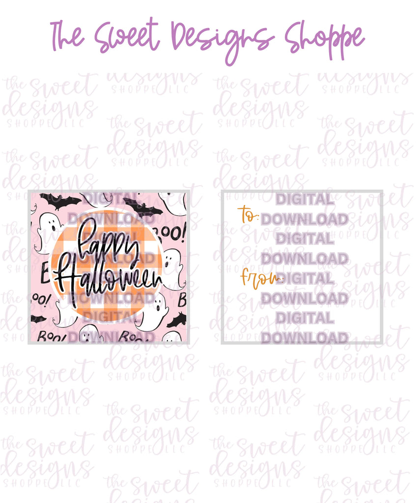 E-TAG - Happy Halloween #1 - Digital Instant Download 2" x 2" Tag - Sweet Designs Shoppe - - ALL, Download, E-Tag, halloween, Promocode, square, TAG, Tags