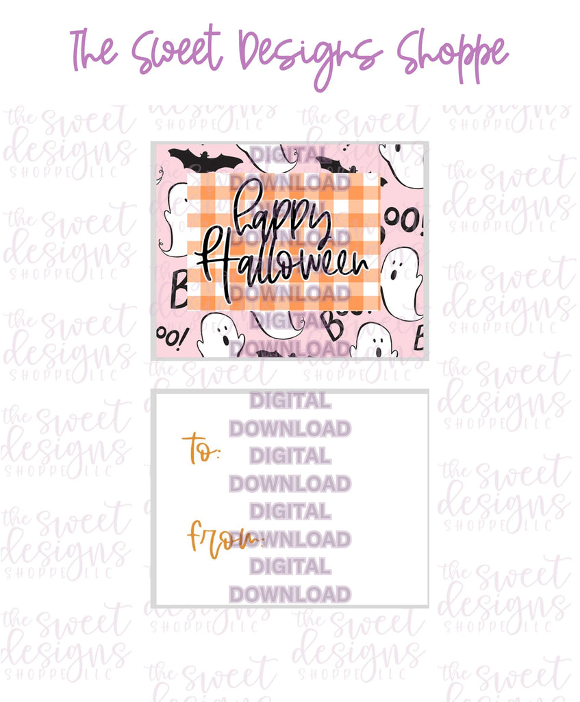 E-TAG - Happy Halloween #1 - Digital Instant Download 2" x 2.5" tag - Sweet Designs Shoppe - - ALL, Download, E-Tag, halloween, Promocode, rectangle, TAG, Tags