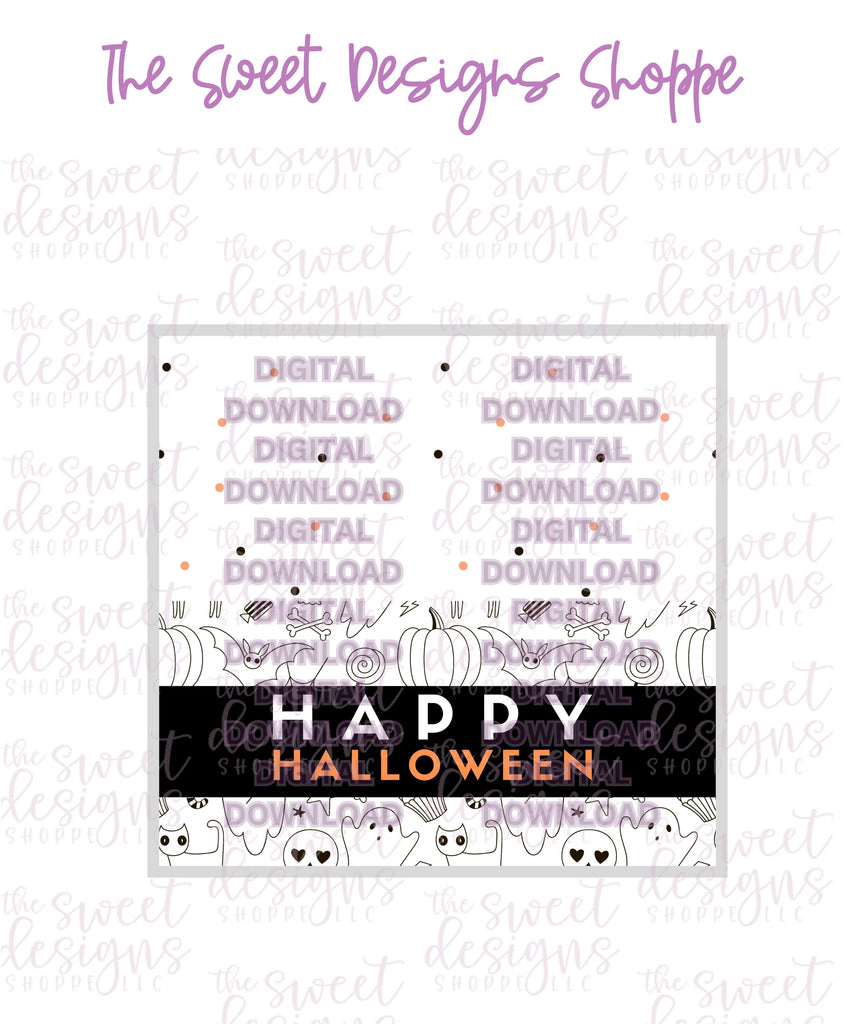 E-TAG - Happy Halloween #2 - Digital Instant Download Topper 3" - Sweet Designs Shoppe - - ALL, bag topper, colorful, E-Tag, halloween, Promocode, TAG, Tags