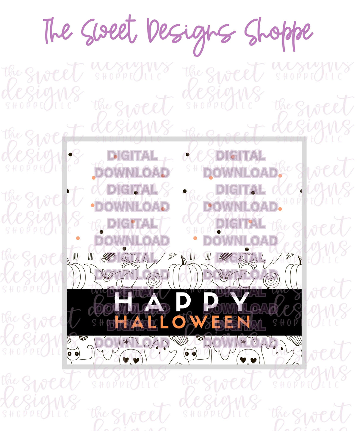 E-TAG - Happy Halloween #2 - Digital Instant Download Topper 3" - The Sweet Designs Shoppe - TSDS - - ALL,bag topper,colorful,E-Tag,halloween,Promocode,TAG,Tags