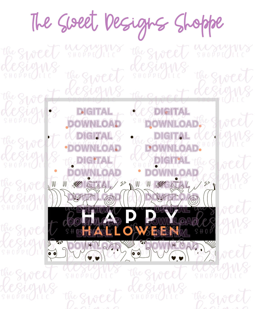 E-TAG - Happy Halloween #2 - Digital Instant Download Topper 3" - The Sweet Designs Shoppe - TSDS - - ALL,bag topper,colorful,E-Tag,halloween,Promocode,TAG,Tags
