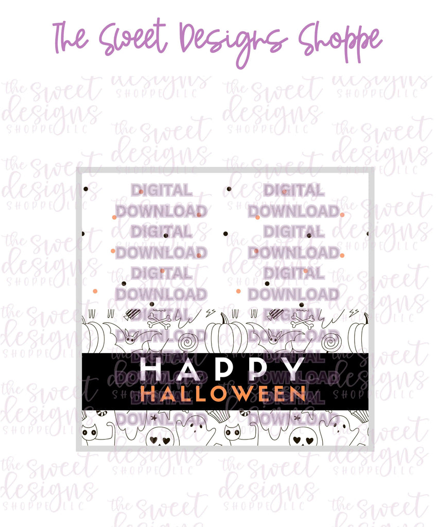 E-TAG - Happy Halloween #2 - Digital Instant Download Topper 3" - The Sweet Designs Shoppe - - ALL, bag topper, colorful, E-Tag, halloween, Promocode, TAG, Tags