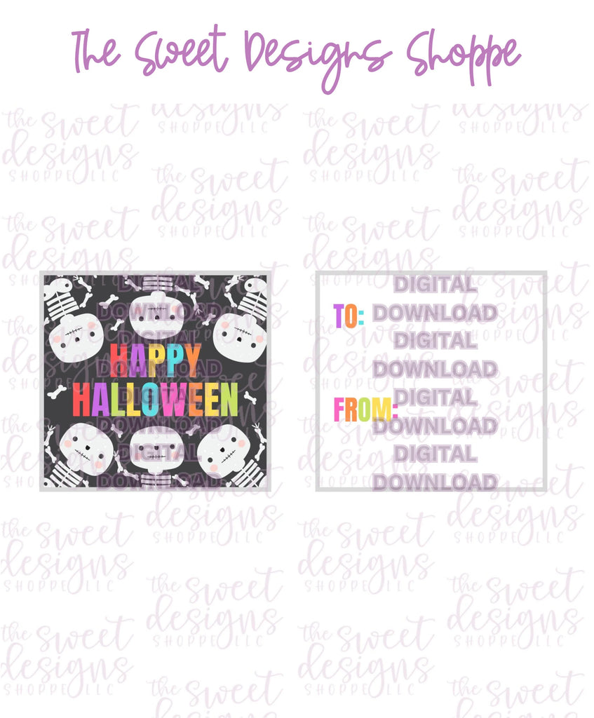 E-TAG - Happy Halloween #3 - Digital Instant Download 2" x 2" Tag - Sweet Designs Shoppe - - ALL, Download, E-Tag, halloween, Promocode, square, TAG, Tags