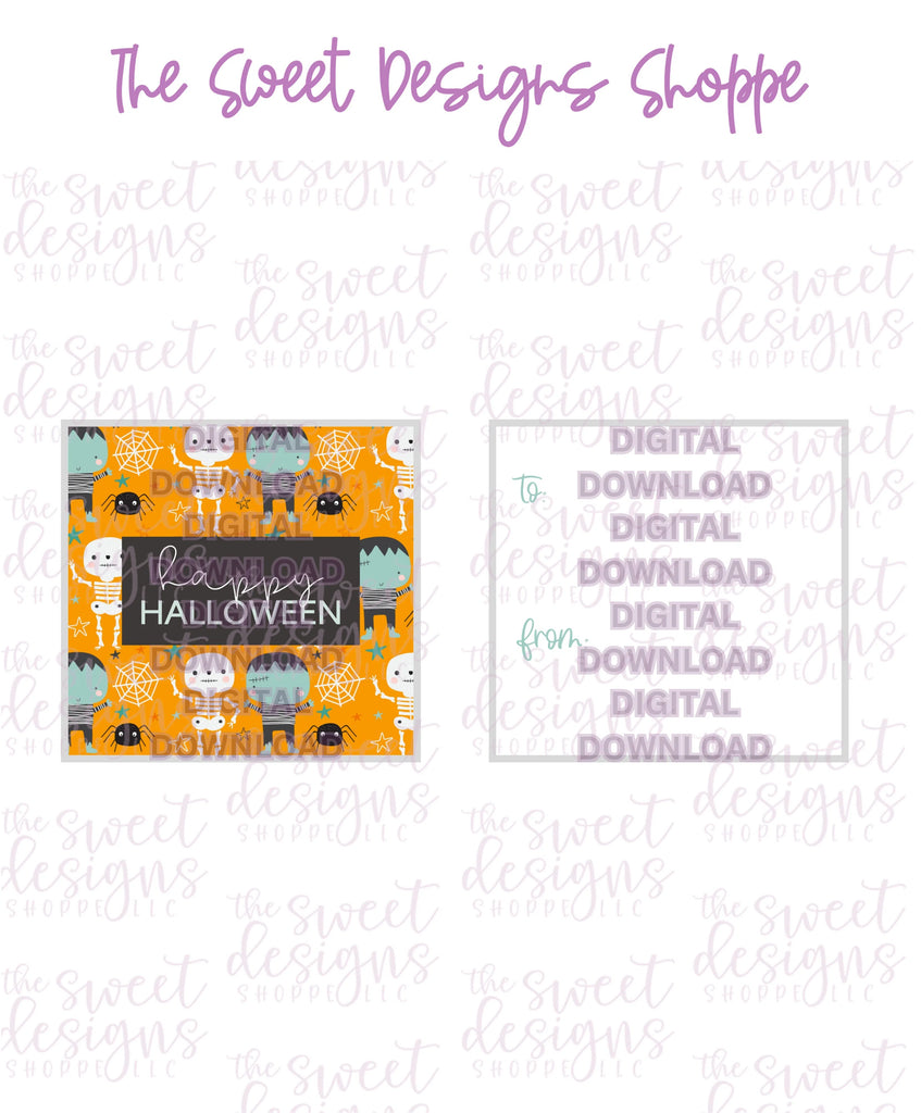 E-TAG - Happy Halloween #4 - Digital Instant Download 2" x 2" Tag - Sweet Designs Shoppe - - ALL, Download, E-Tag, halloween, Promocode, square, TAG, Tags