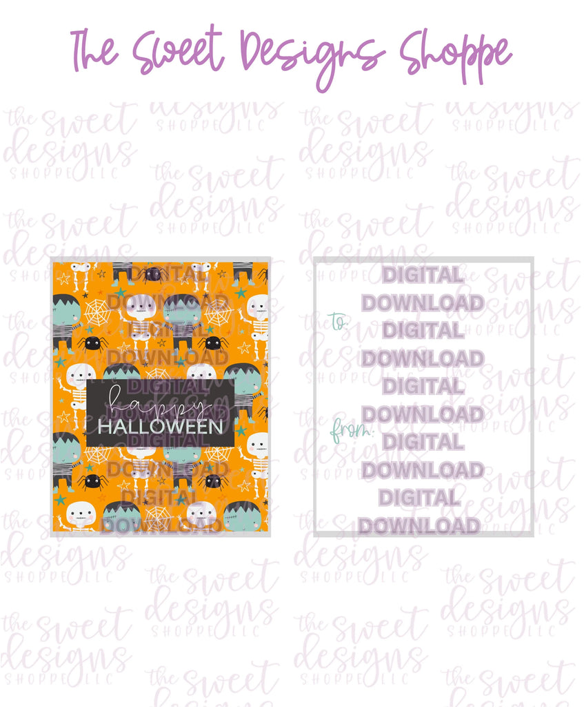 E-TAG - Happy Halloween #4 - Digital Instant Download 2" x 2.5" tag - Sweet Designs Shoppe - - ALL, Download, E-Tag, halloween, Promocode, rectangle, TAG, Tags