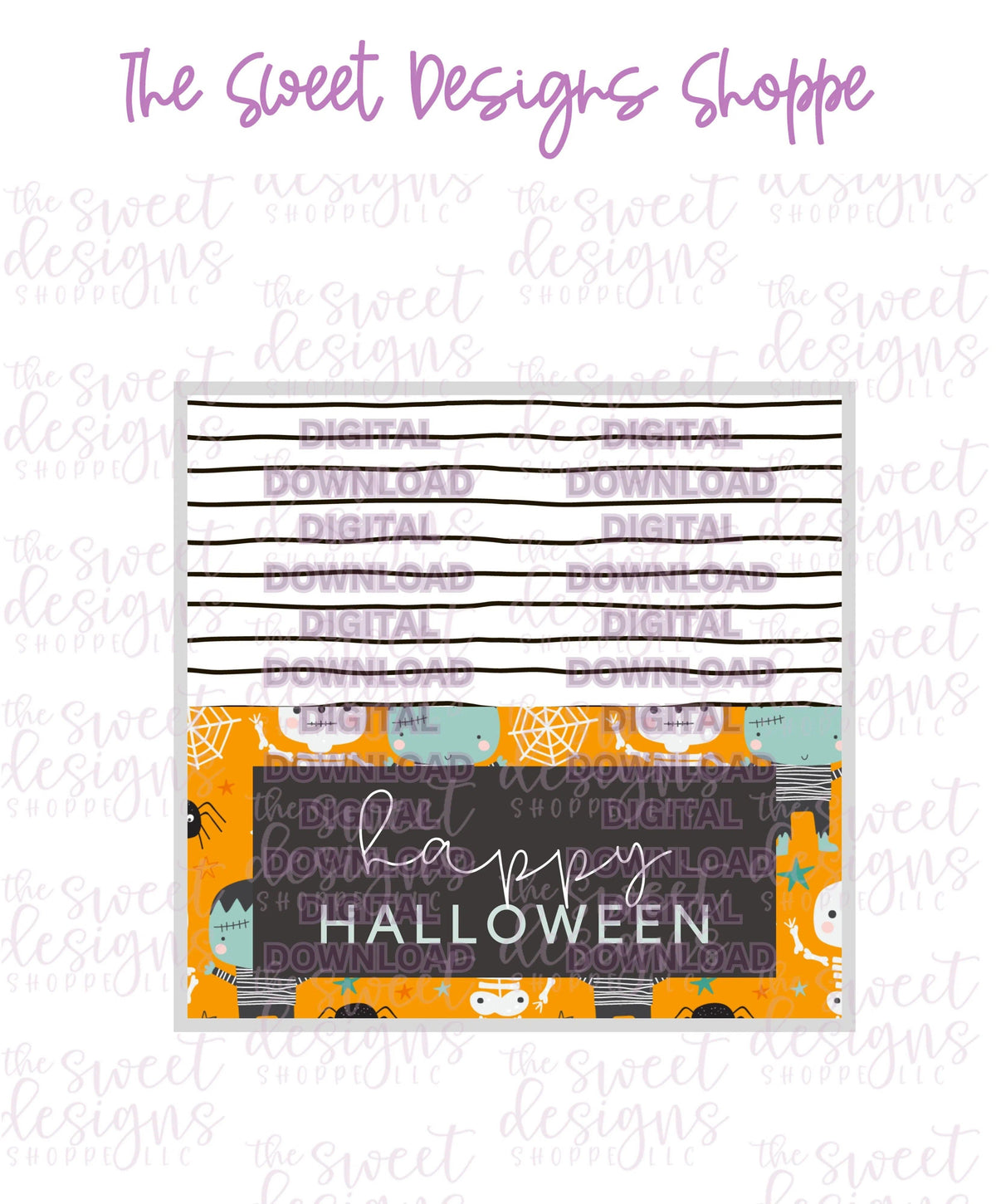 E-TAG - Happy Halloween #4 - Digital Instant Download Topper 3" - The Sweet Designs Shoppe - TSDS - - ALL,bag topper,colorful,E-Tag,halloween,Promocode,TAG,Tags