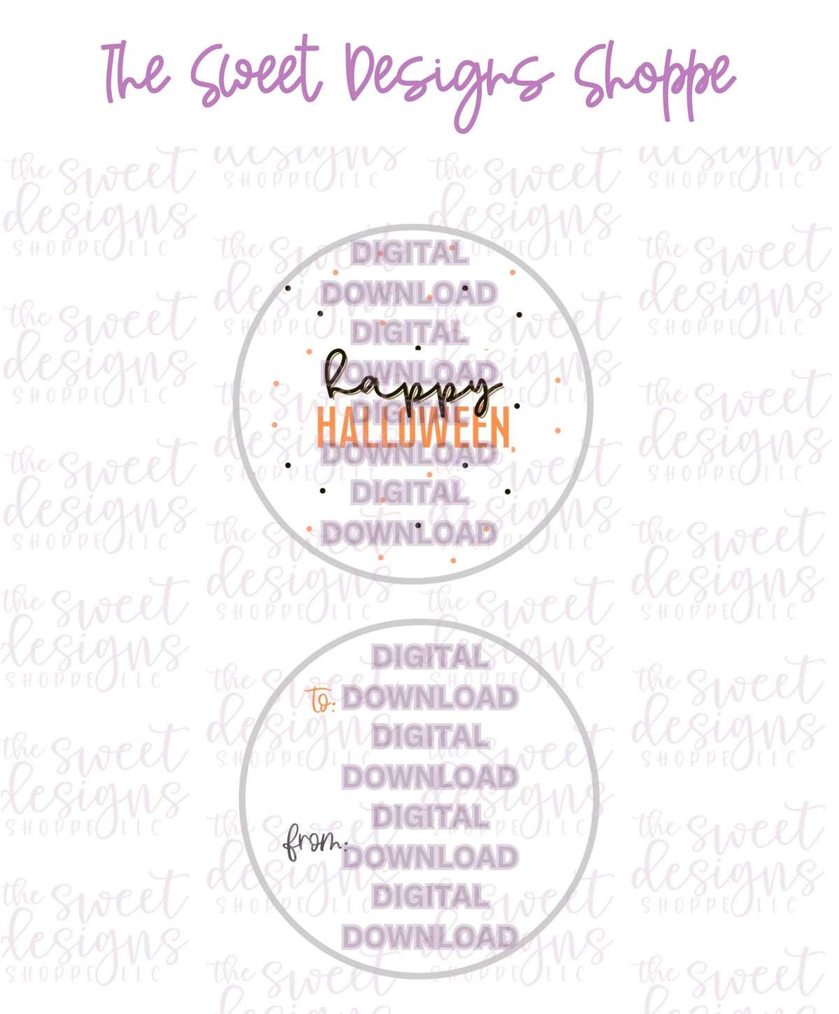 E-TAG - Happy Halloween #5 - Digital Instant Download 2" Round Tag - The Sweet Designs Shoppe - TSDS - - 2" Round,ALL,Circle,Download,E-Tag,Halloween,Promocode,Round Tag,TAG,Tags