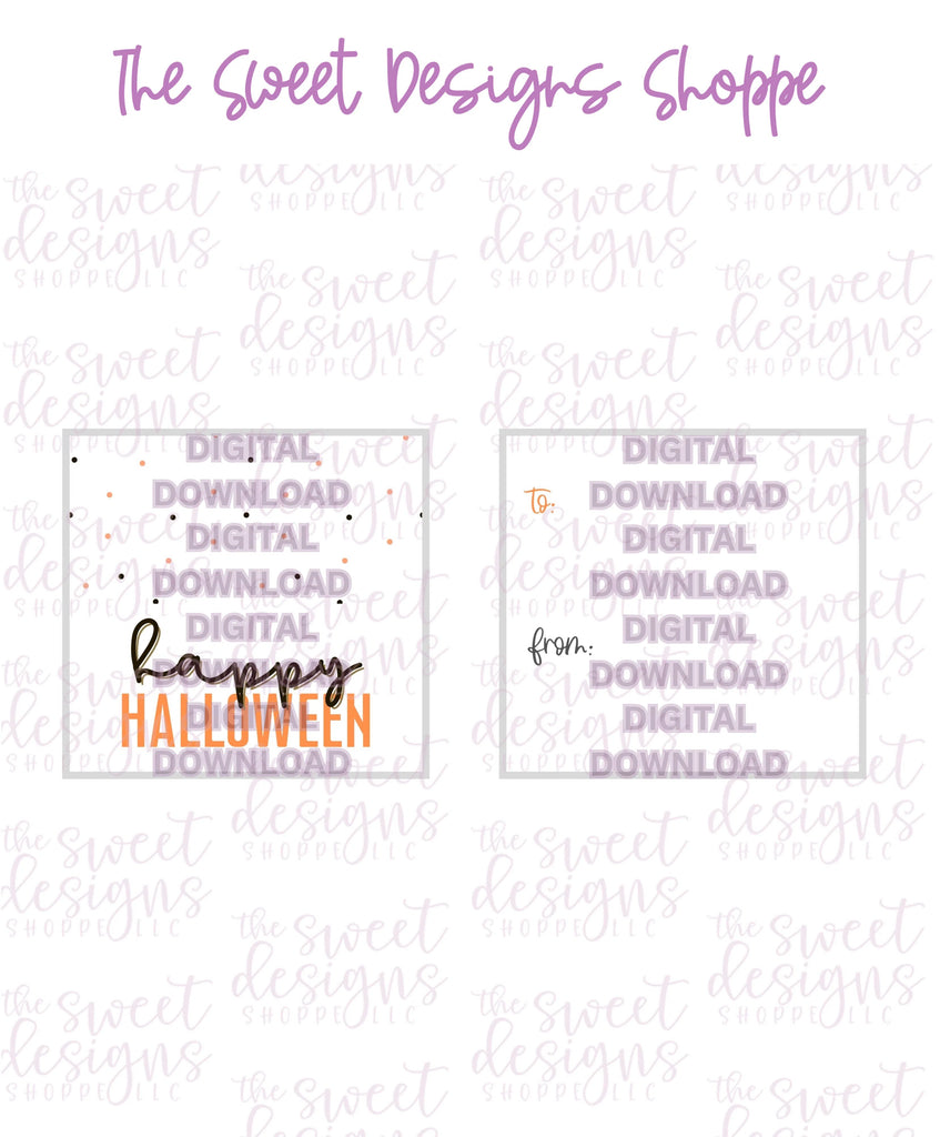 E-TAG - Happy Halloween #5 - Digital Instant Download 2" x 2" Tag - Sweet Designs Shoppe - - ALL, Download, E-Tag, halloween, Promocode, square, TAG, Tags