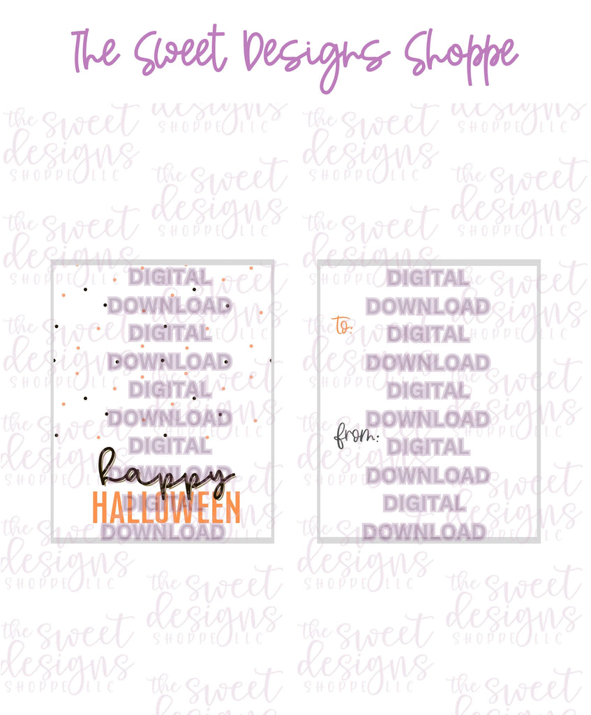 E-TAG - Happy Halloween #5 - Digital Instant Download 2" x 2.5" tag - Sweet Designs Shoppe - - ALL, Download, E-Tag, halloween, Promocode, rectangle, TAG, Tags