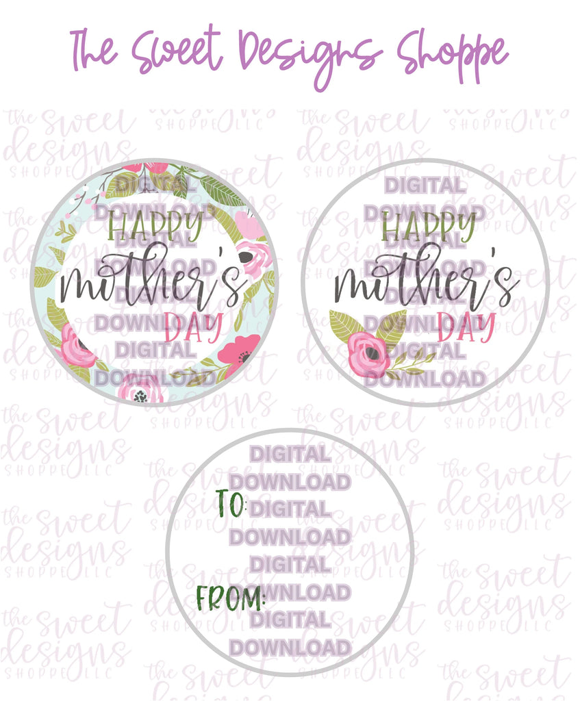 E-TAG - Happy Mothers Day - Digital Instant Download 2" Round Tag - Sweet Designs Shoppe - - 2" Round, ALL, E-Tag, mother, Promocode, Round Tag, TAG, Tags