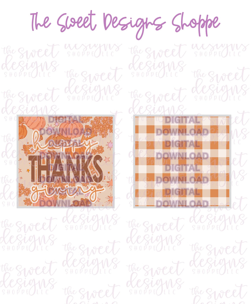 E-TAG - Happy Thanksgiving Pumpkin - Digital Instant Download 2" x 2" Tag - Sweet Designs Shoppe - - ALL, Download, E-Tag, Fall, Fall / Thanksgiving, Halloween / Fall / Thanksgiving, Promocode, square, TAG, Tags, thanksgiving, Thanksgiving Tag, Thanksgiving Tags