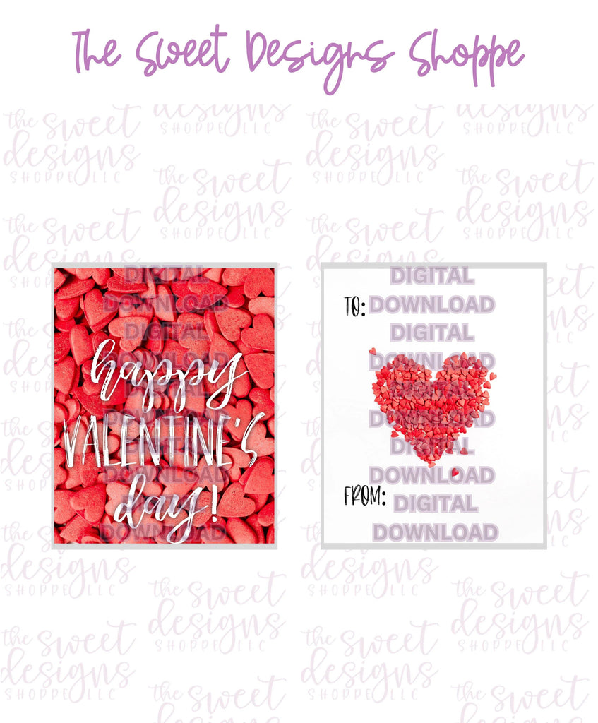 E-TAG - Happy Valentine's Day - Digital Instant Download 2" x 3" Tag - The Sweet Designs Shoppe - - ALL, Download, E-Tag, Promocode, Rectangle, TAG, Tags, valentine, valentines