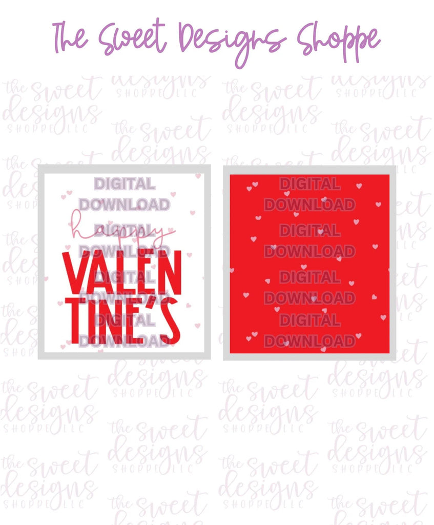 E-TAG - happy VALENTINE'S (Red) - Digital Instant Download 2" x 2.5" Tag - Sweet Designs Shoppe - - ALL, Download, E-Tag, Promocode, Rectangle, TAG, Tags, valentine, valentines