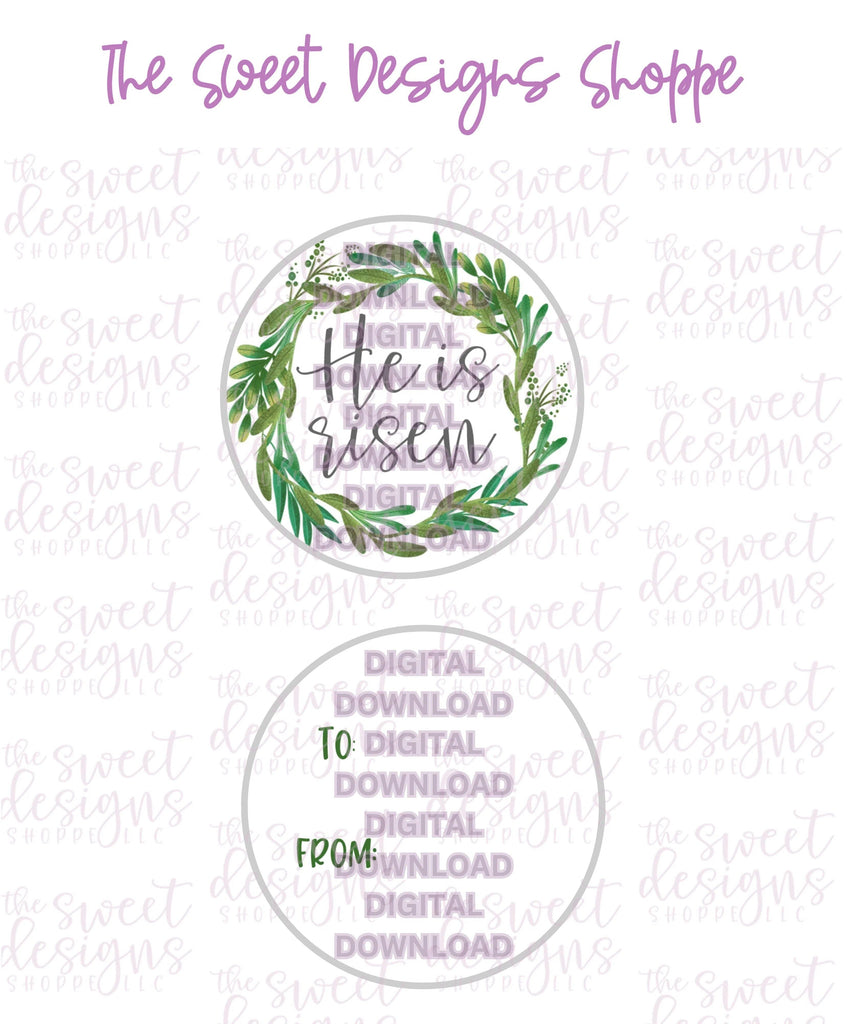 E-TAG - He is Risen - Digital Instant Download 2" Round Tag - The Sweet Designs Shoppe - TSDS - - 2" Round,ALL,E-Tag,easter,Promocode,Round Tag,TAG,Tags