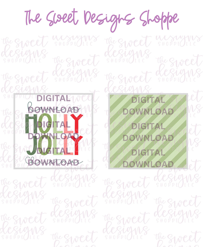 E-TAG - Holly Jolly - Digital Instant Download 2" x 2" Tag - Sweet Designs Shoppe - - ALL, Christmas, Christmas / Winter, Download, E-Tag, Promocode, square, TAG, Tags