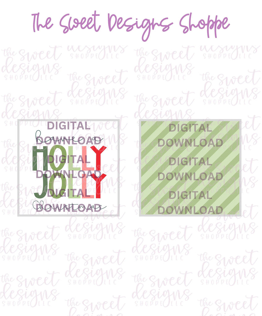 E-TAG - Holly Jolly - Digital Instant Download 2" x 2" Tag - The Sweet Designs Shoppe - - ALL, Christmas, Christmas / Winter, Download, E-Tag, Promocode, square, TAG, Tags