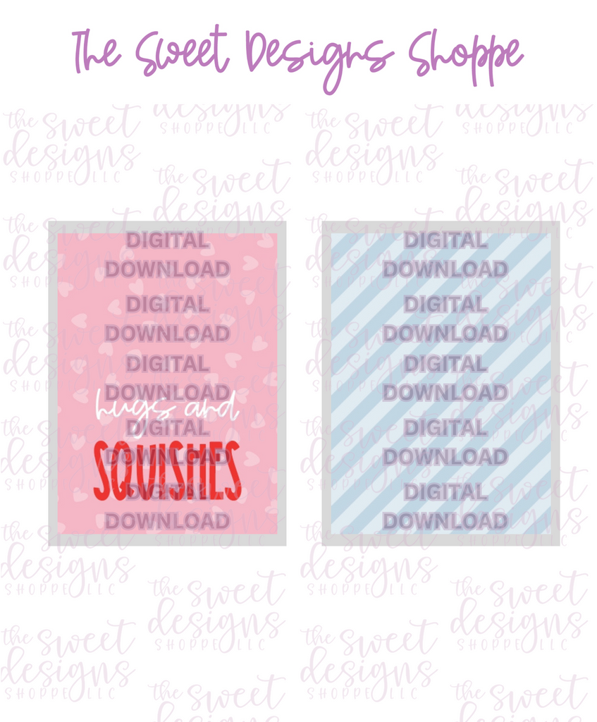 E-TAG - Hugs and SQUISHES - Digital Instant Download 2" x 3" Tag - Sweet Designs Shoppe - - ALL, Download, E-Tag, Promocode, Rectangle, TAG, Tags, valentine, valentines