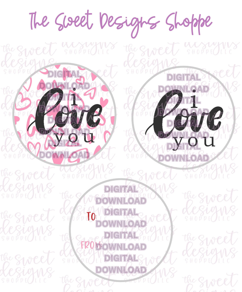 E-TAG - I Love you - Digital Instant Download 2" Round Tag - Sweet Designs Shoppe - - 2" Round, ALL, E-Tag, Promocode, Round Tag, TAG, Tags, Valentines