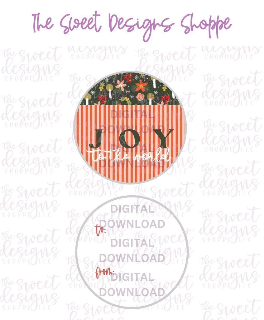 E-TAG - JoyToTheWorld #1 - Digital Instant Download 2" Round Tag - The Sweet Designs Shoppe - - 2" Round, ALL, Christmas, Circle, Download, E-Tag, Promocode, Round Tag, TAG, Tags