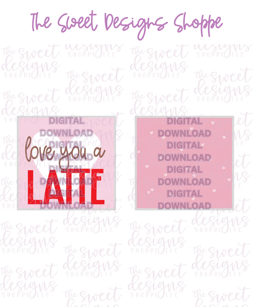 E-TAG - Love You a LATTE - Digital Instant Download 2" x 2" Tag - Sweet Designs Shoppe - - ALL, Download, E-Tag, Promocode, square, TAG, Tags, valentine, valentines