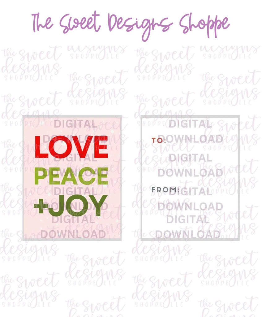 E-TAG - LovePeace+Joy #1 - Digital Instant Download 2" x 2.5" tag - The Sweet Designs Shoppe - - ALL, Christmas, Download, E-Tag, Promocode, rectangle, TAG, Tags