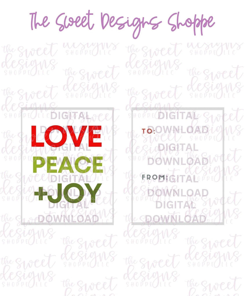 E-TAG - LovePeace+Joy #2 - Digital Instant Download 2" x 2.5" tag - The Sweet Designs Shoppe - TSDS - - ALL,Christmas,Download,E-Tag,Promocode,rectangle,TAG,Tags