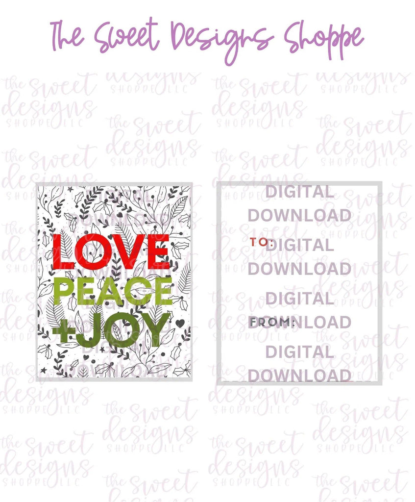 E-TAG - LovePeace+Joy #3 - Digital Instant Download 2" x 2.5" tag - The Sweet Designs Shoppe - - ALL, Christmas, Download, E-Tag, Promocode, rectangle, TAG, Tags