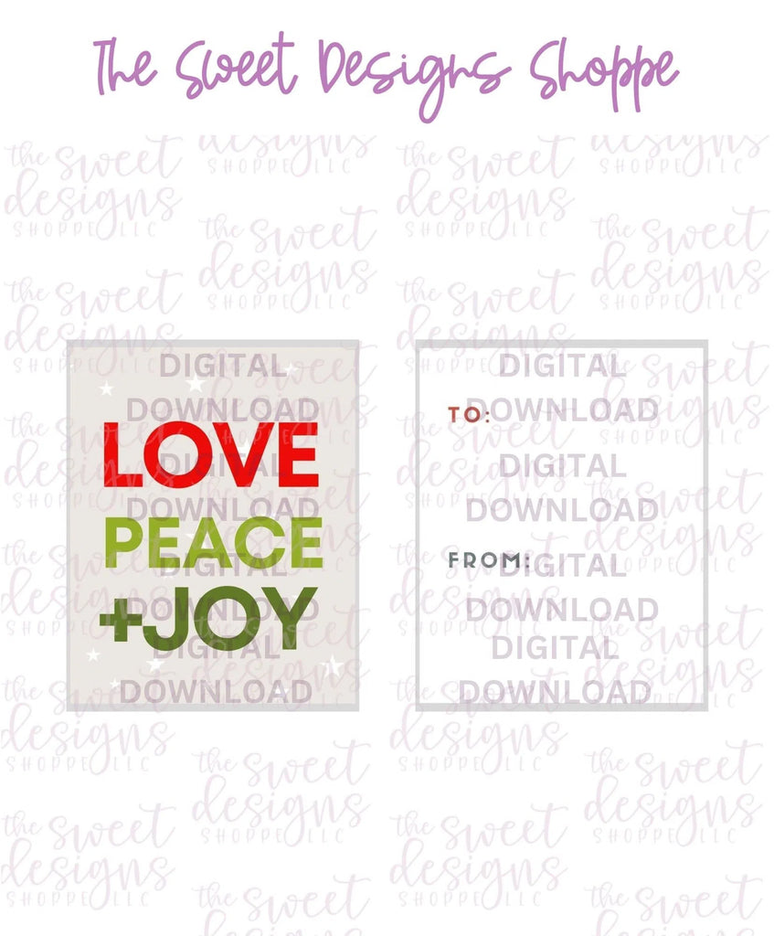 E-TAG - LovePeace+Joy #4 - Digital Instant Download 2" x 2.5" tag - Sweet Designs Shoppe - - ALL, Christmas, Download, E-Tag, Promocode, rectangle, TAG, Tags