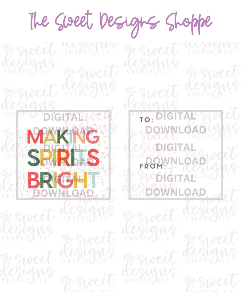 E-TAG - MakingSpiritsBright #1 - Digital Instant Download 2" x 2" Tag - The Sweet Designs Shoppe - - ALL, Christmas, Download, E-Tag, Promocode, square, TAG, Tags